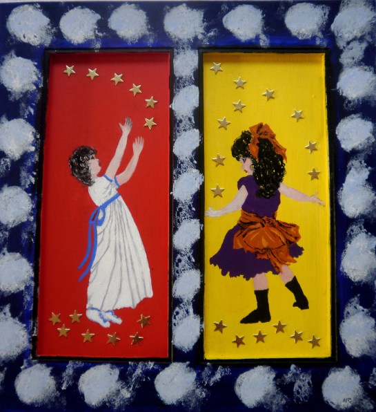 Reach For The Stars, Little Girl Reach for the stars, little girl Don’t ever settle for anything less Chubby face ‘neath a cheeky curl Saucer eyes everywhere glancing Sweet Amber, you have a beauty so rare Like a jewel that warms and delights As well with a squeal, a smile or a tear You bring happiness wherever you go From a plump little infant you will grow Into a svelte teen, so pretty, so sassy Out of pinks, frills, ribbon and bow To worldly wise; a rose set to bloom Like a refreshing breath of cool sea air On a blue sky’d hot summer’s day You’ll blow away stuffiness lurking there In any winter heart or mind downcast Smiling dimples astride cherub bow lips Oh how they’ll tease, tempt with a pout Many a suitor; he’ll enthral with his quips Romantic and clever to steal your heart A goddess armed with feminine guile Should never be underestimated tho’; You’ll whisper soft words to calm, inspire But within those veins fiery passion flows A beautiful mindset, determination not to lose No mere glass ceiling could ever impede Your climb to the top of whatever you choose So go ahead and reach for the stars, little girl © To Anne Frandi-Coory 2 Jan 2013 - All Rights Reserved 