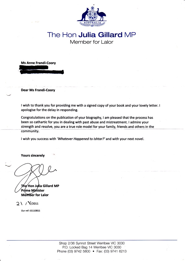 Julia Gillard Letter